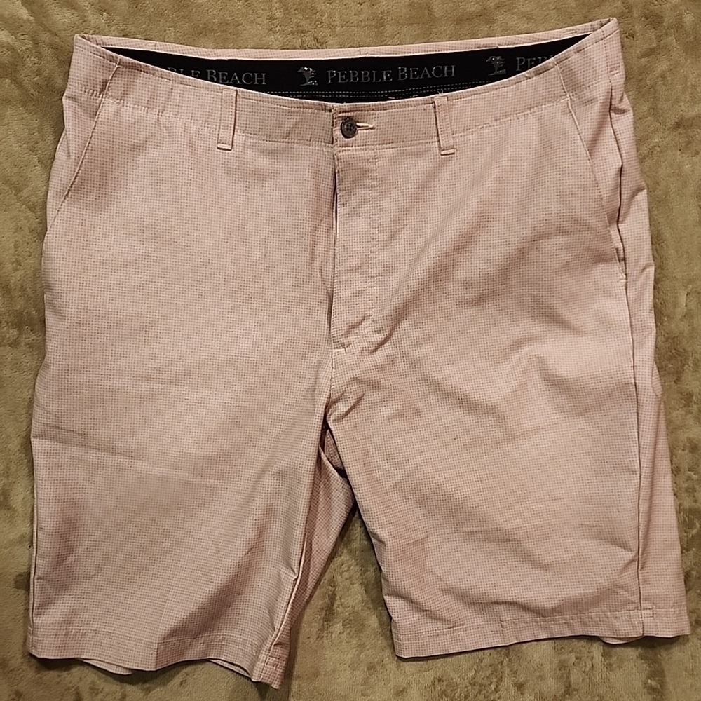 Pebble Beach Men's Dry-Luxe Performance Comfort Waist Golf Shorts Black Size 38